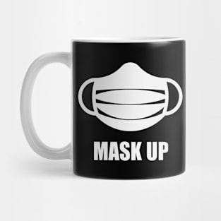 Mask Up! (Corona / COVID-19 / Health / Pandemic / White) Mug